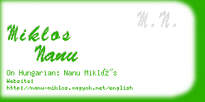 miklos nanu business card